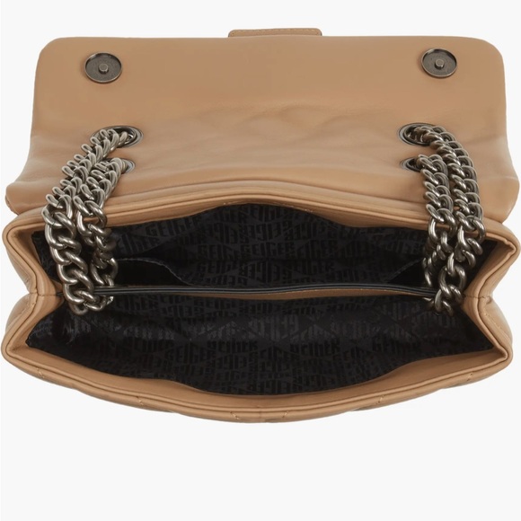 NEW Kurt Geiger Kensington X Quilted Leather Shoulder Bag tan - Picture 4 of 15